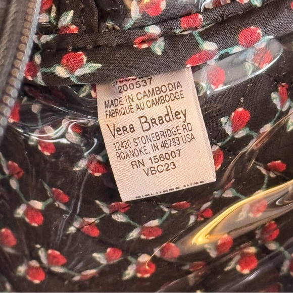 Vera Bradley Ultimate Travel Case Womens OS Black Perennials Noir Makeup Bag - Picture 12 of 12